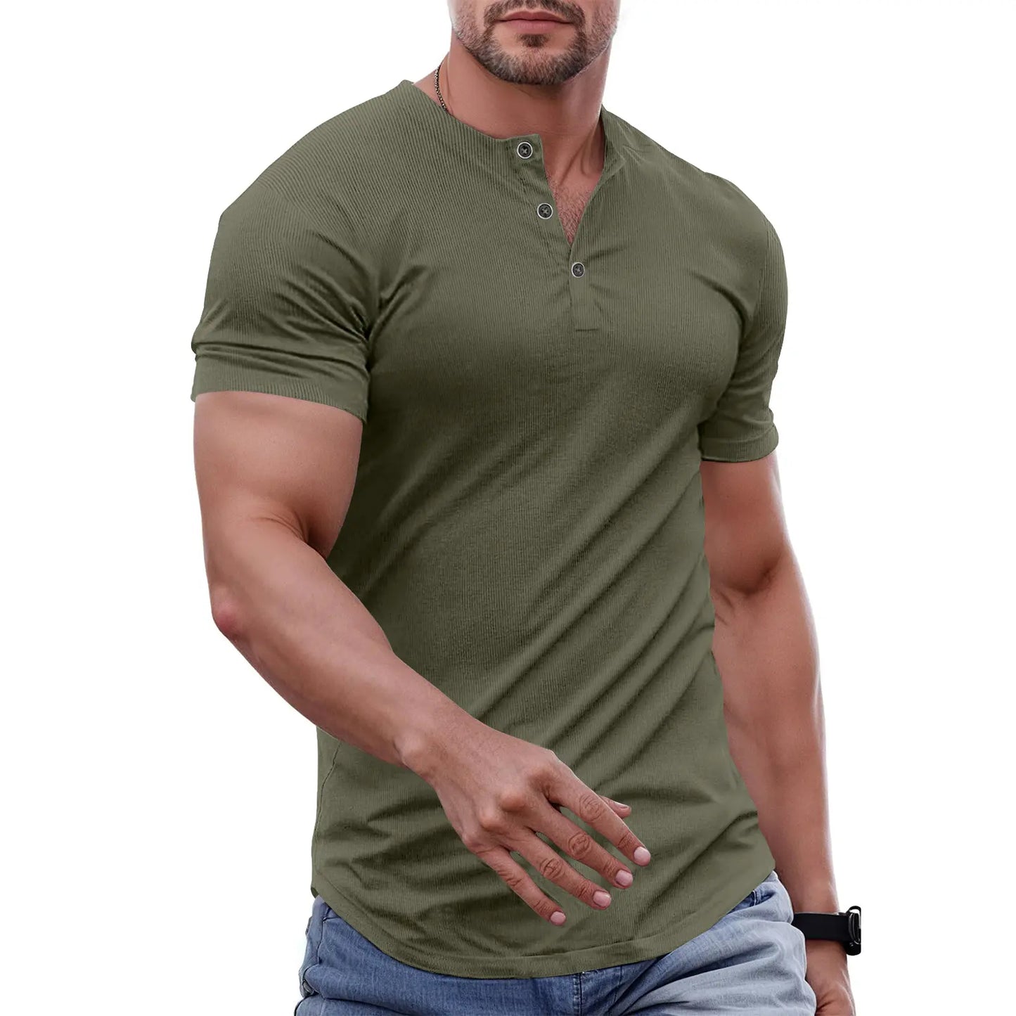 Stone Harbor Slim Fit Muscle Henley T-Shirt